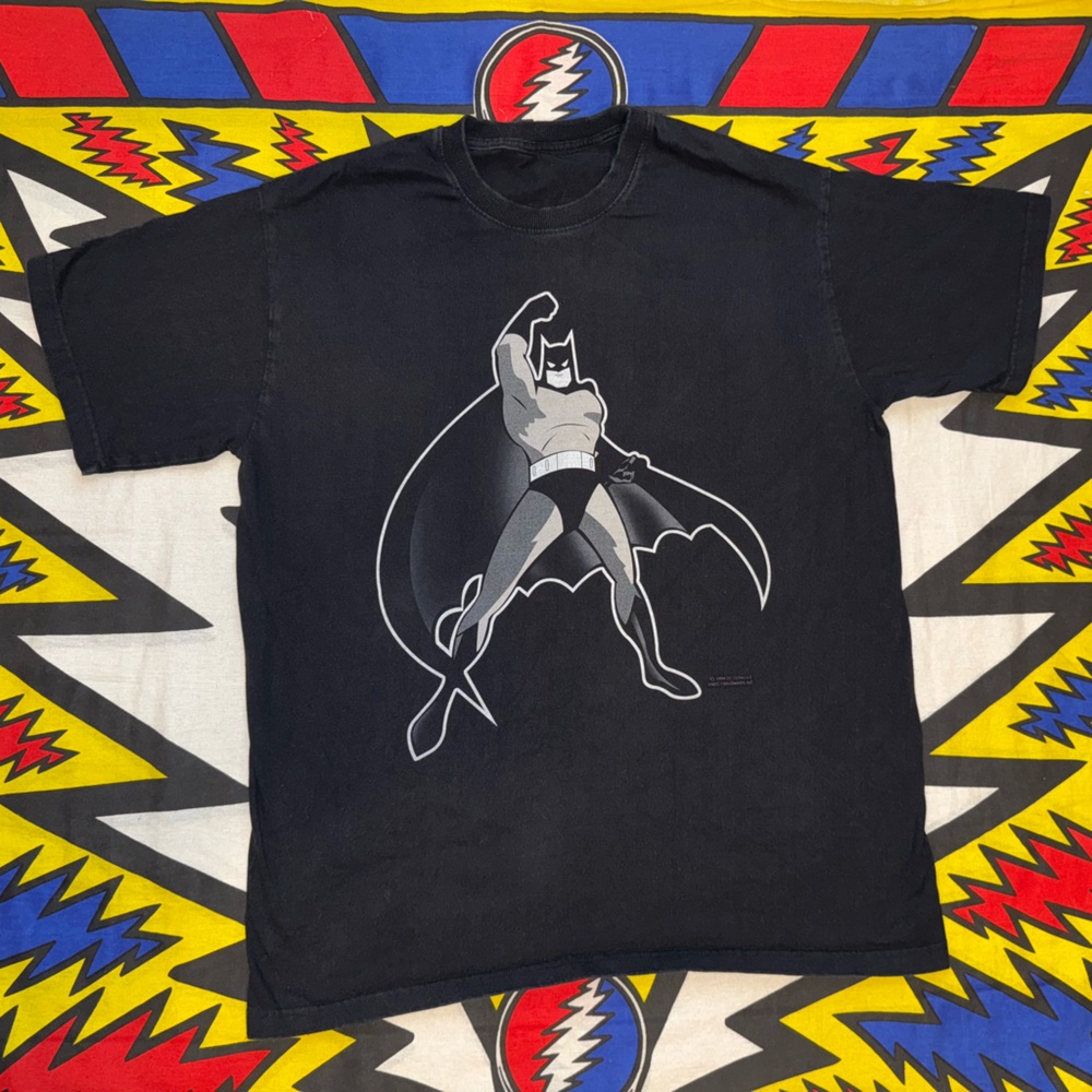 Black Graphic T-Vintage Batman the Animated Series 2 Sided Print Men's T Shirt